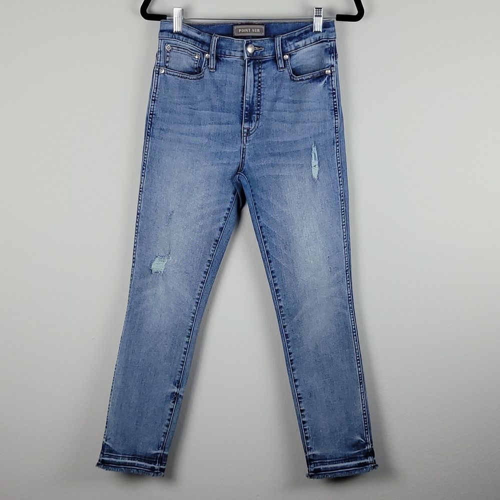 J. Crew Point Sur 10" High Tower Straight Cropped Jeans Sz 27